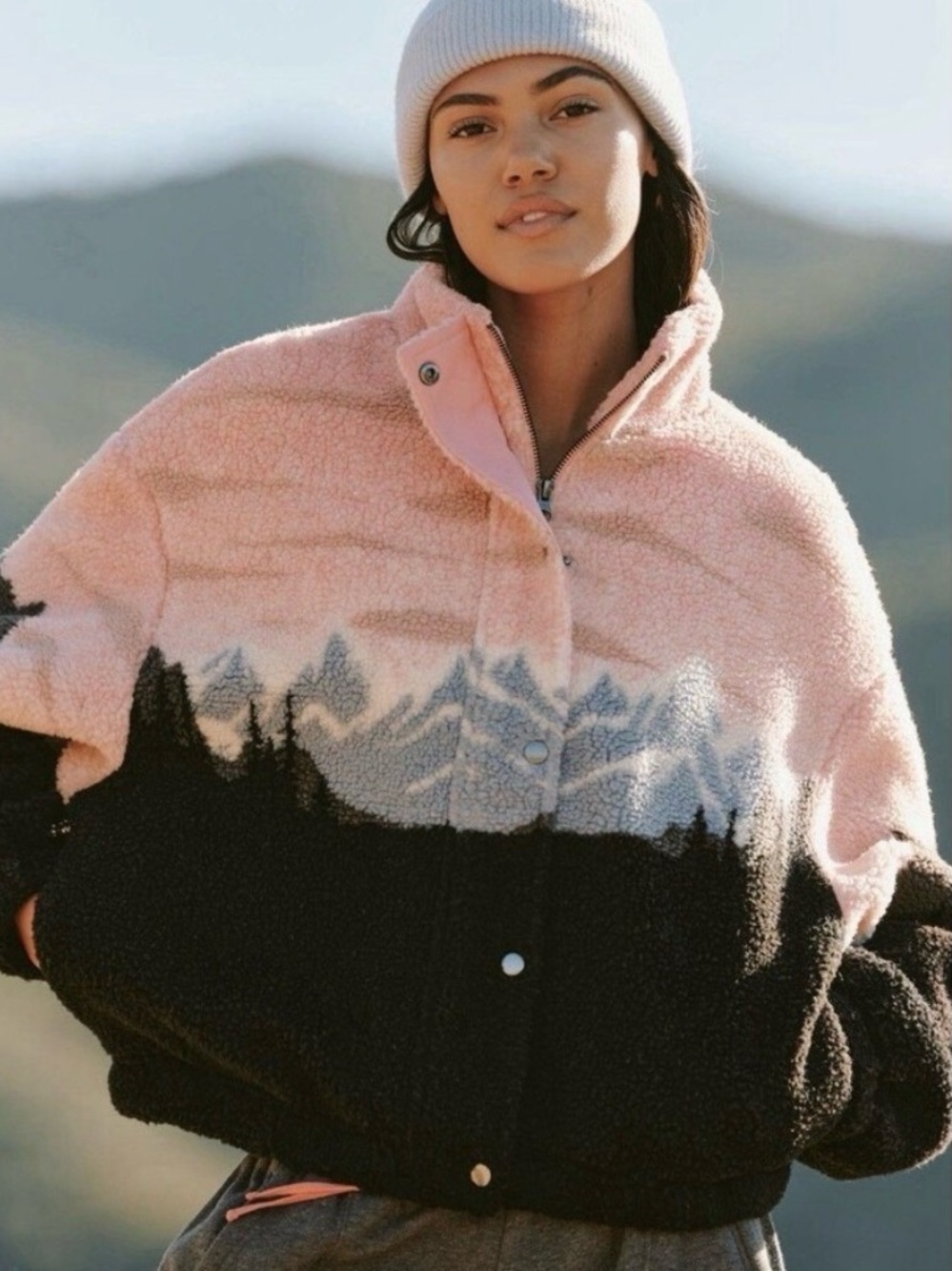 NWT Spiritual Gangster Amari Jacket Dawn Mountain Moon Lanscape Dreamy - Picture 6 of 7